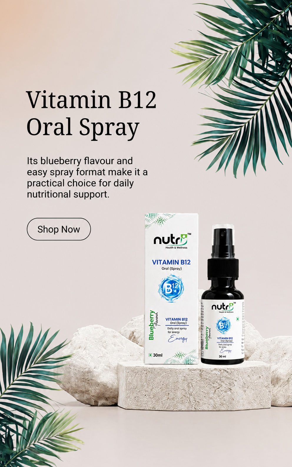 Vitamin D3 and K2 oral spray advertisement